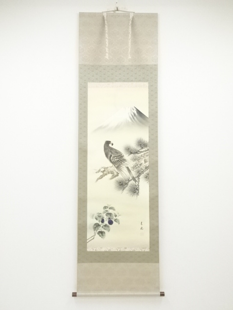 JAPANESE HANGING SCROLL / HAND PAINTED / Mt. FUJI